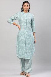 Blue Geometric Print Blue Co-Ord Set