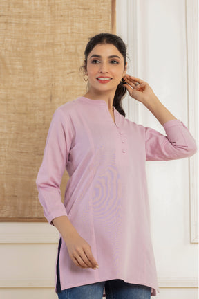 Solid purple flex top with potli buttons