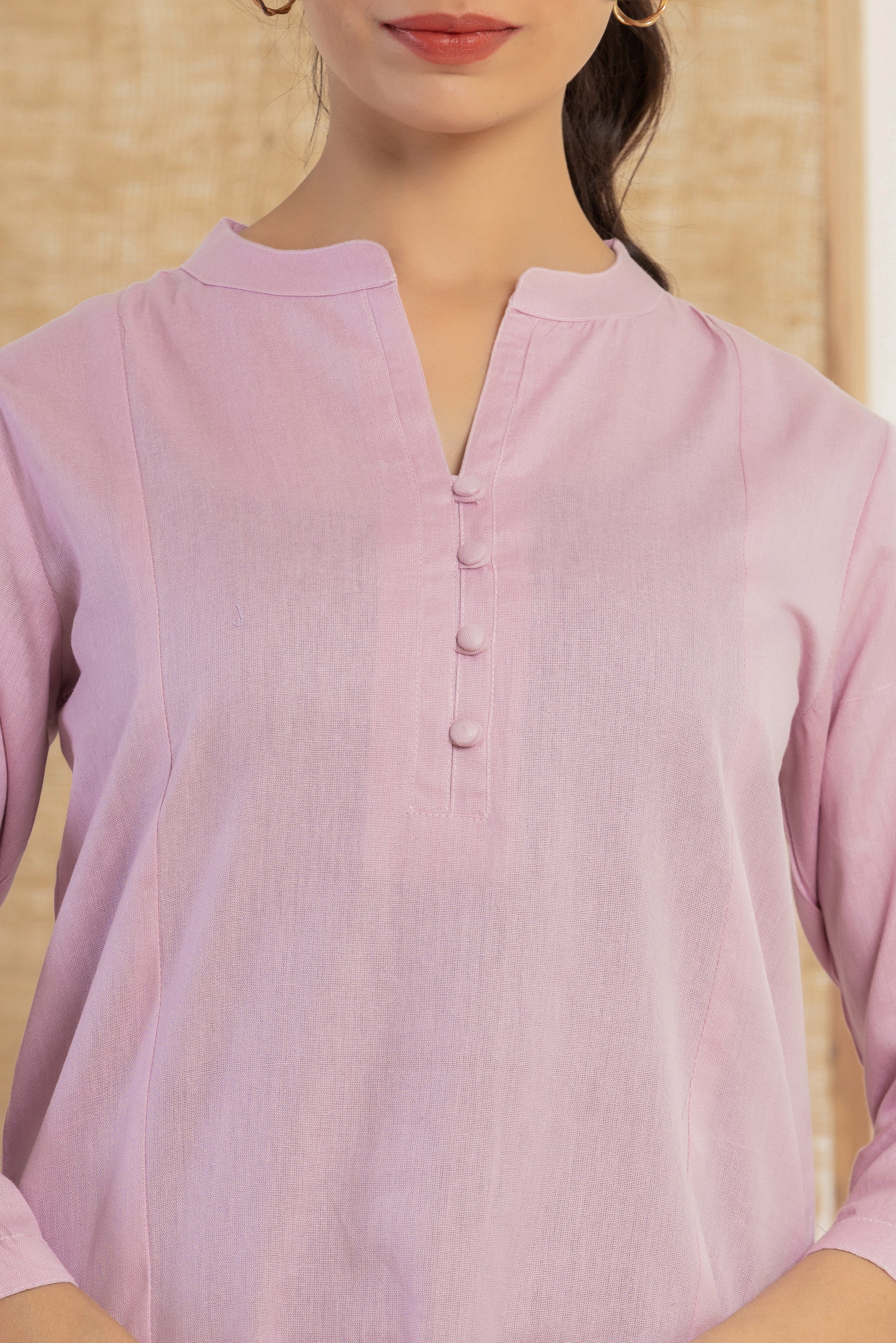 Solid purple flex top with potli buttons