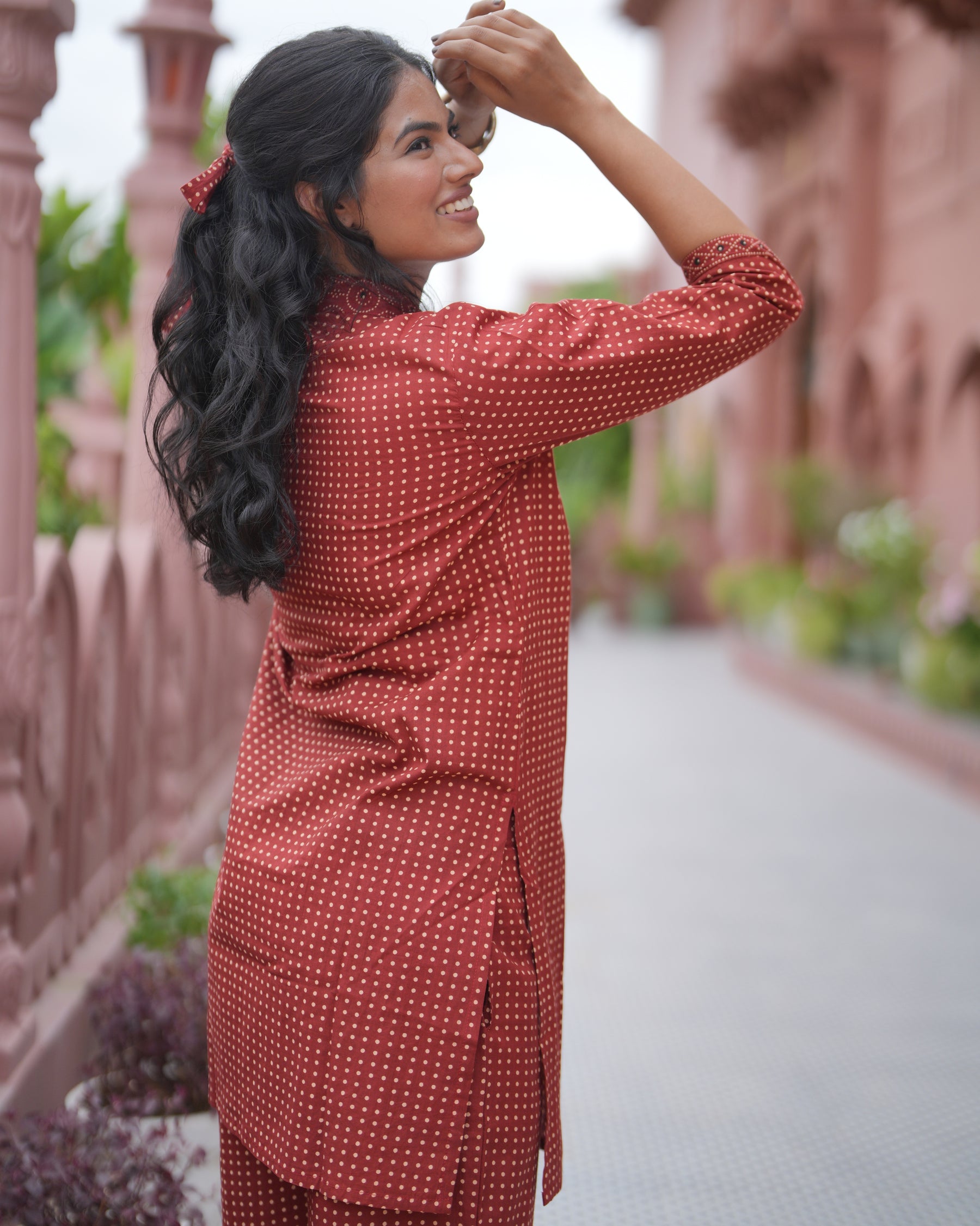 Cotton Red Polka Dot Co-Ord Set
