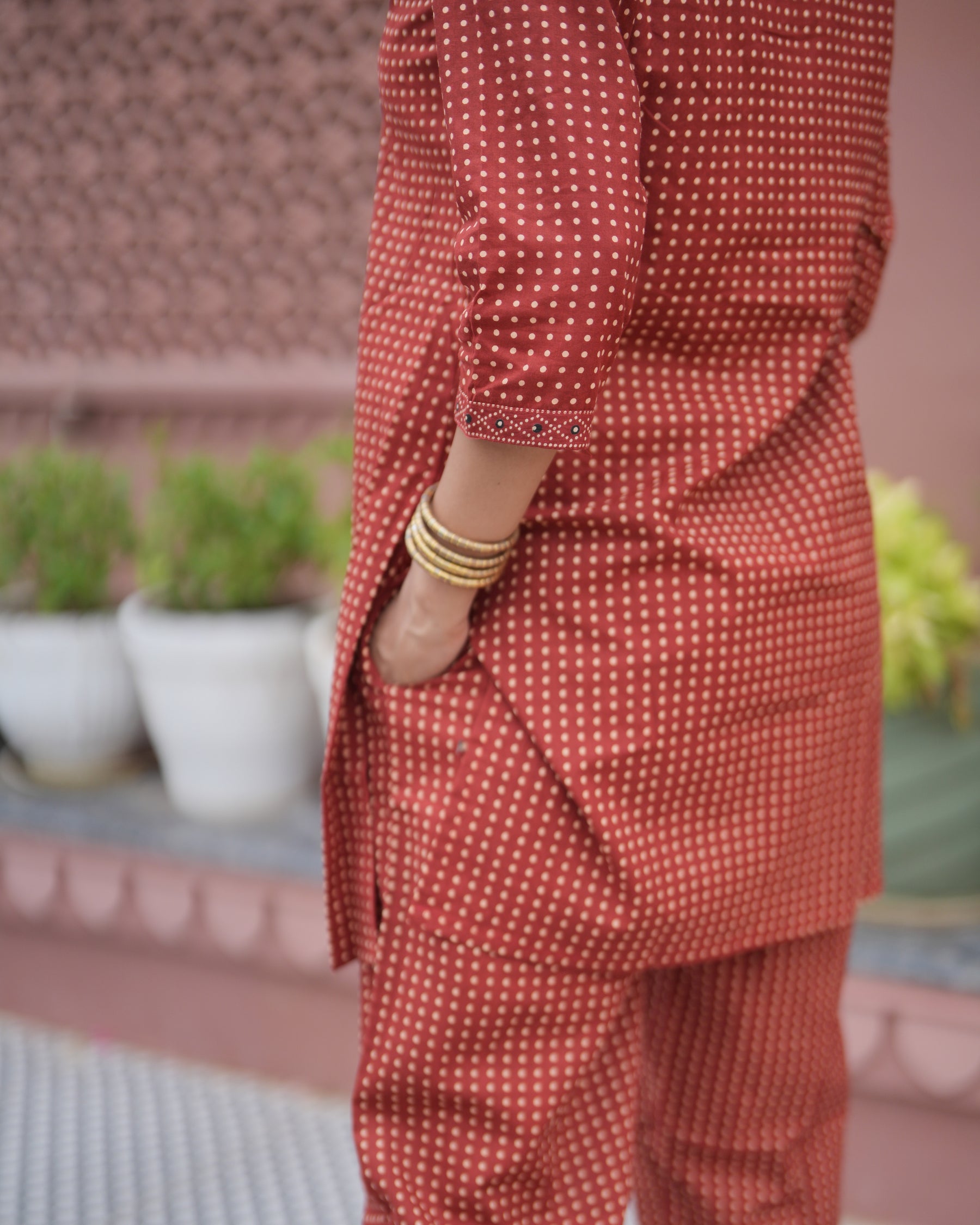 Cotton Red Polka Dot Co-Ord Set