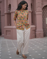 Mustard Floral Print Top