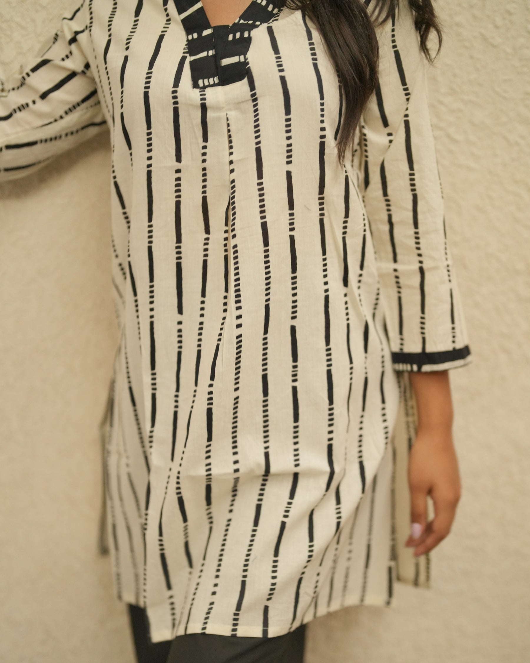 White Striped Cotton Top