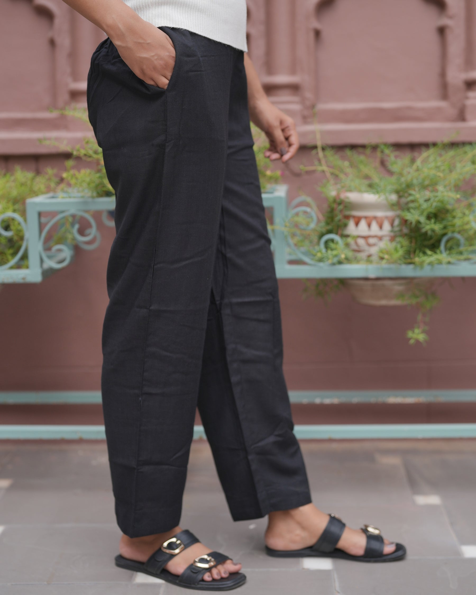 Black Linen Pant