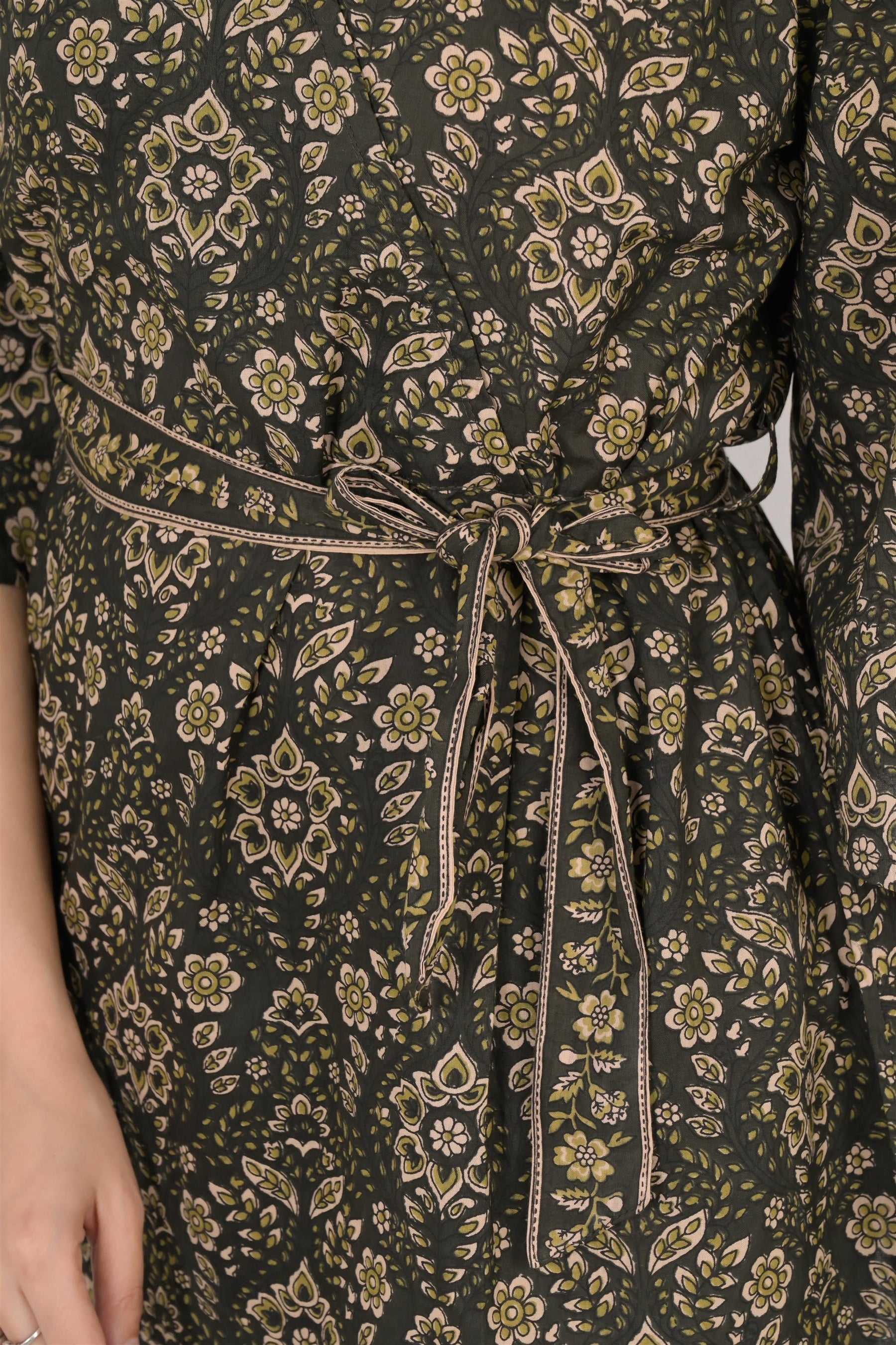 Wrap Around Green Cotton Night Suit