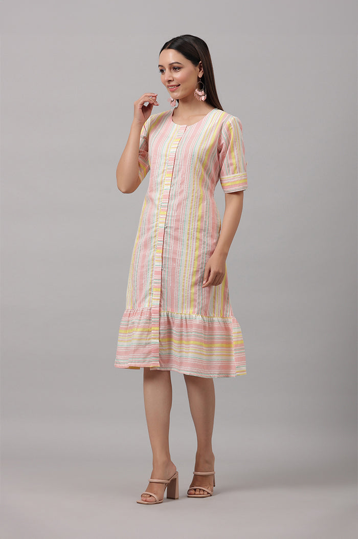 Flared Cotton Midi Dress
