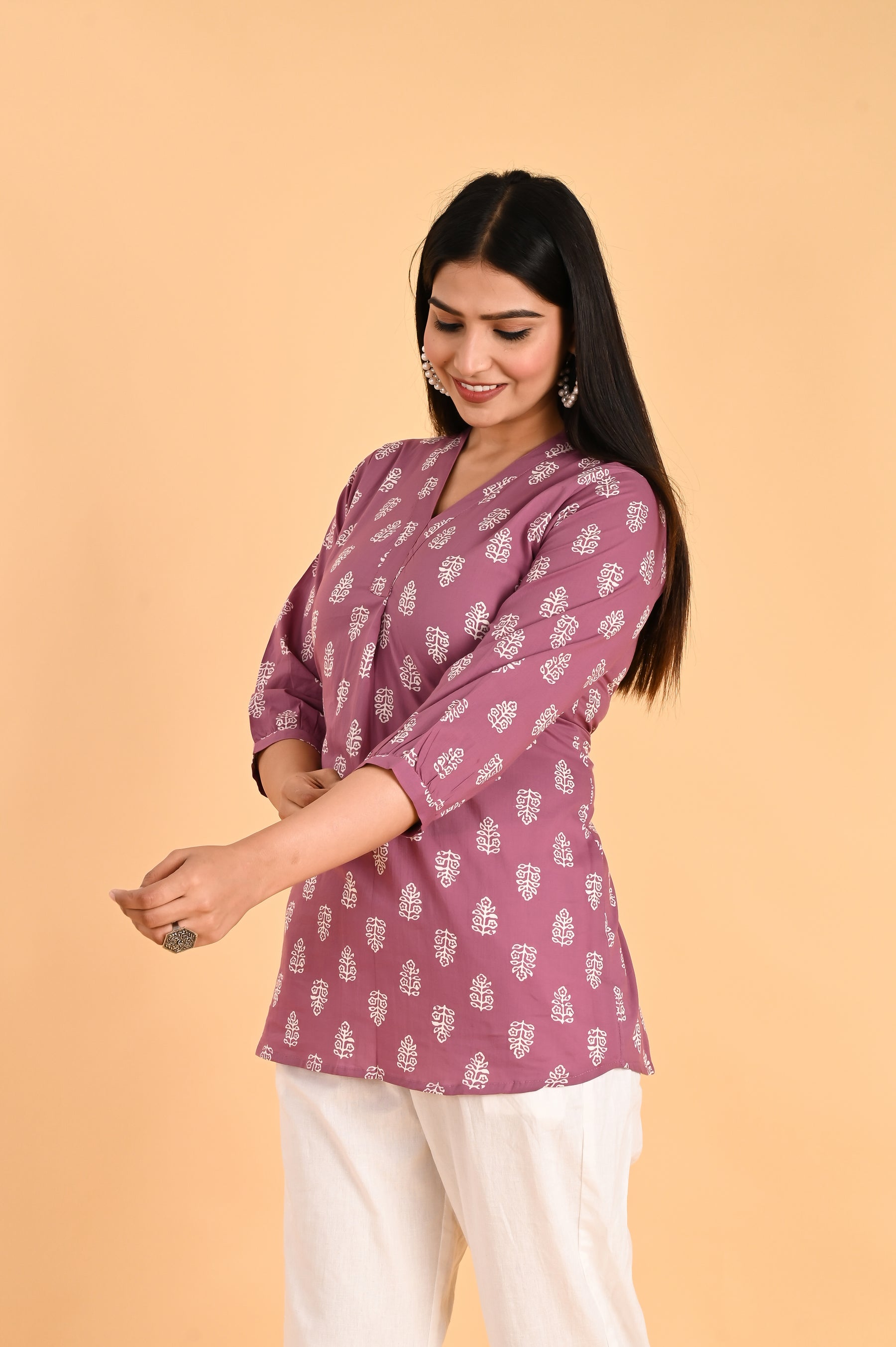 Pink Cotton Block Printed Top