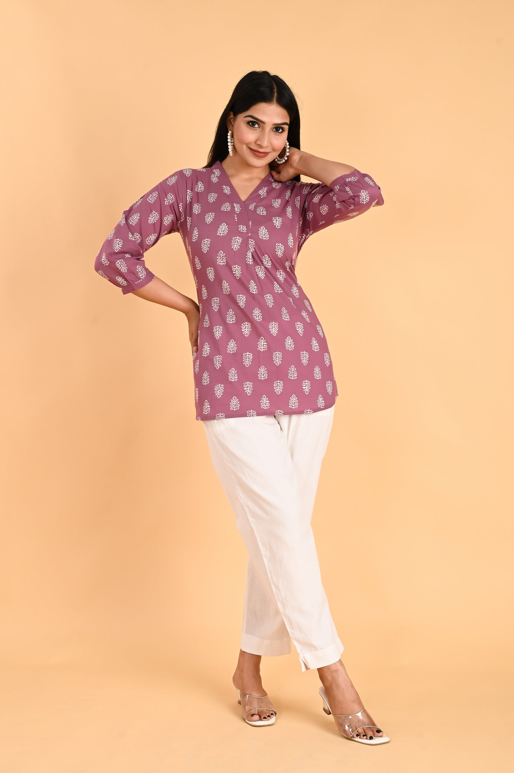 Pink Cotton Block Printed Top