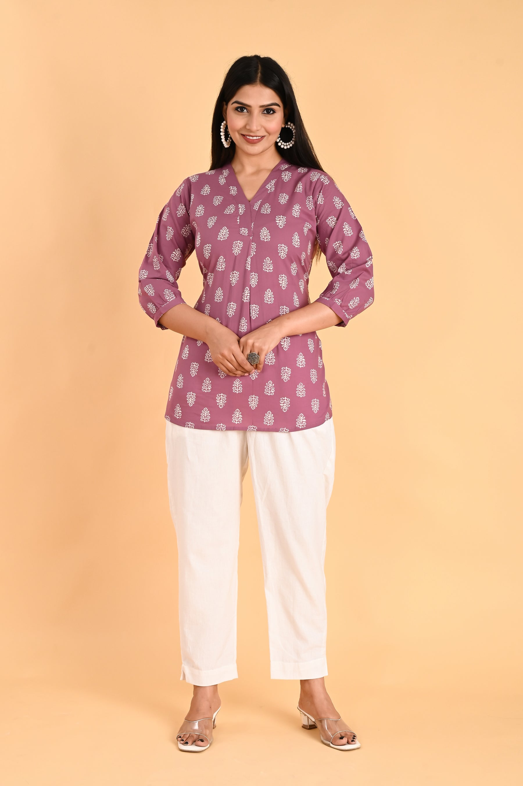 Pink Cotton Block Printed Top