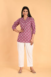 Pink Cotton Block Printed Top