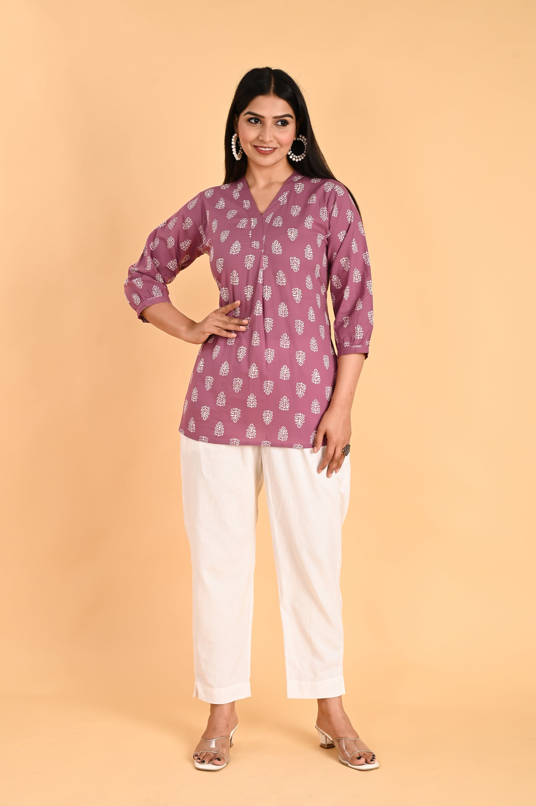 Pink Cotton Block Printed Top