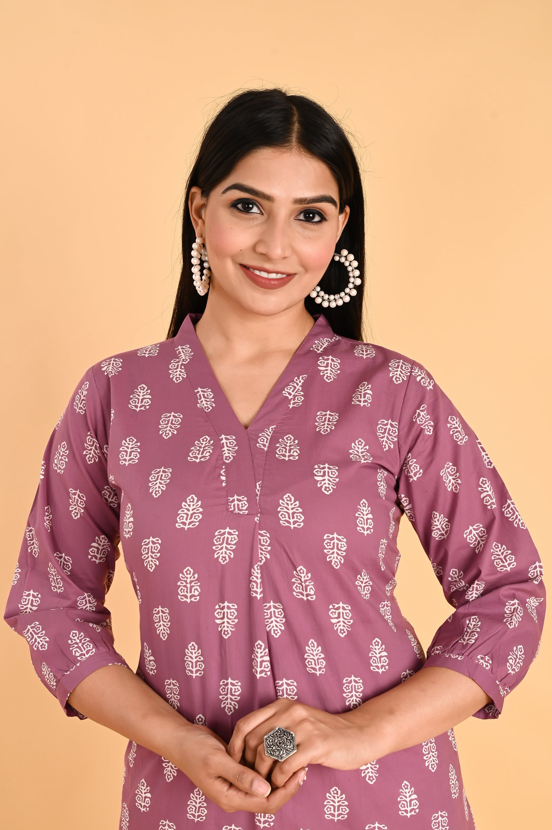 Pink Cotton Block Printed Top