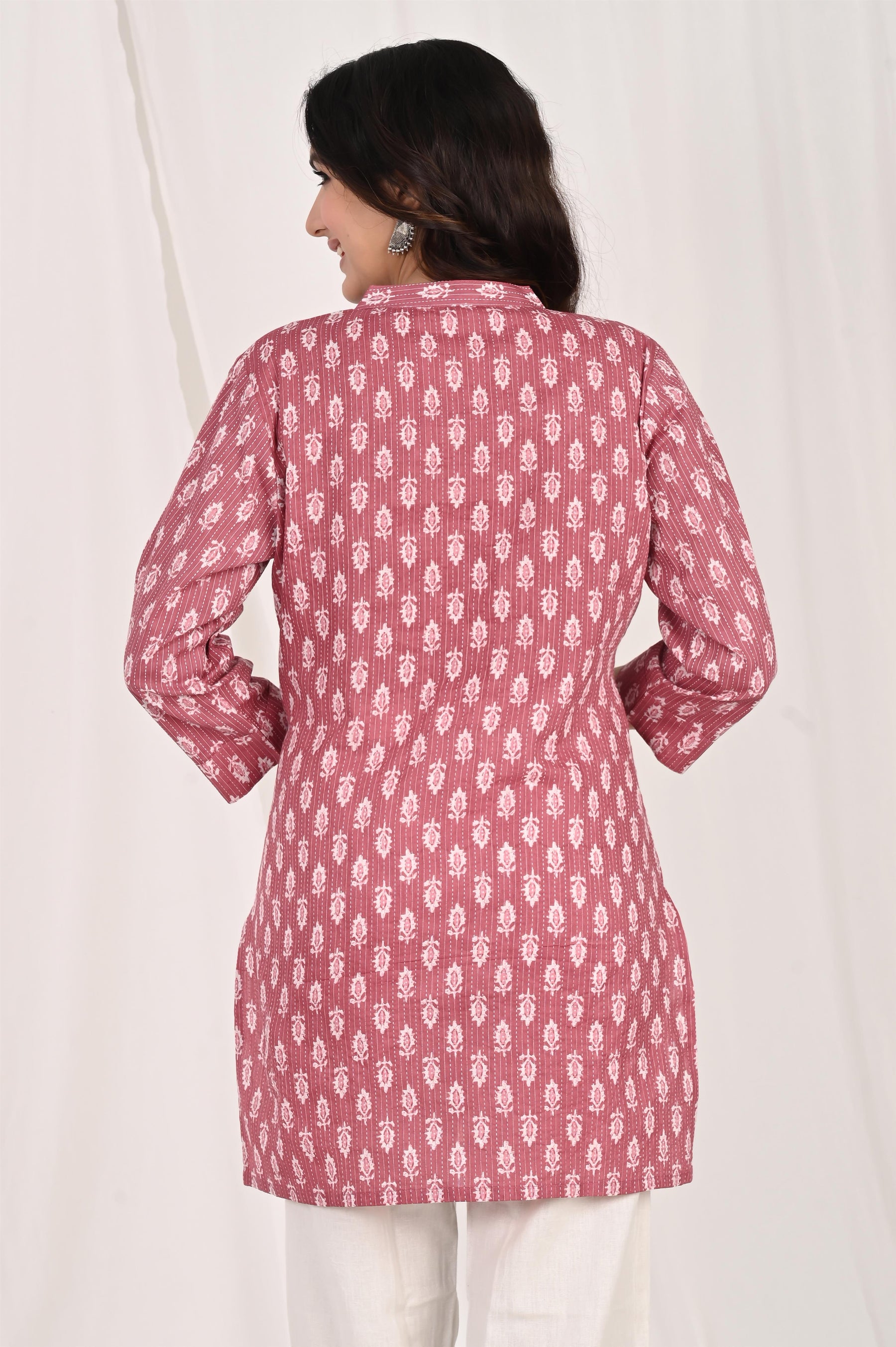 Red Cotton Short Kurti