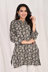 Grey Cotton Short Kurti