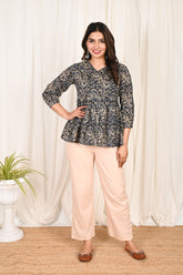 Floral Navy Blue Peplum top