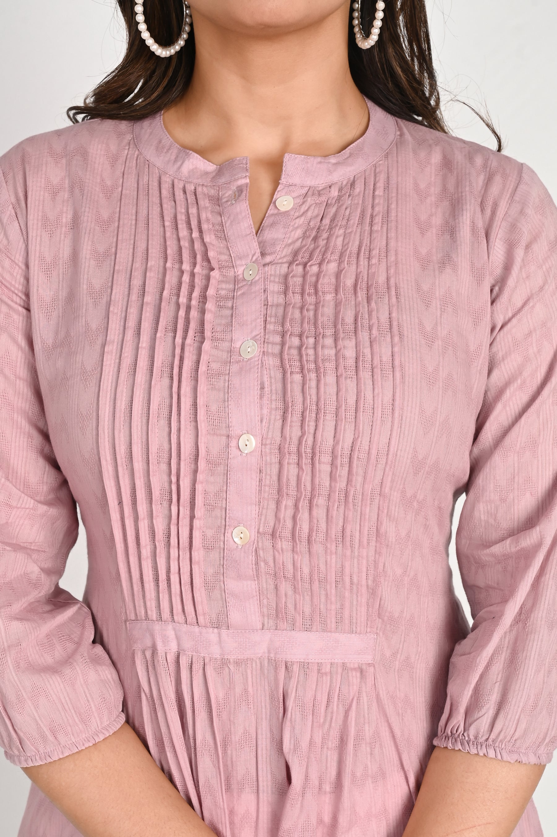 Cotton Pink Pleated Top