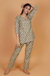 Pure Cotton Green Pyjama Set