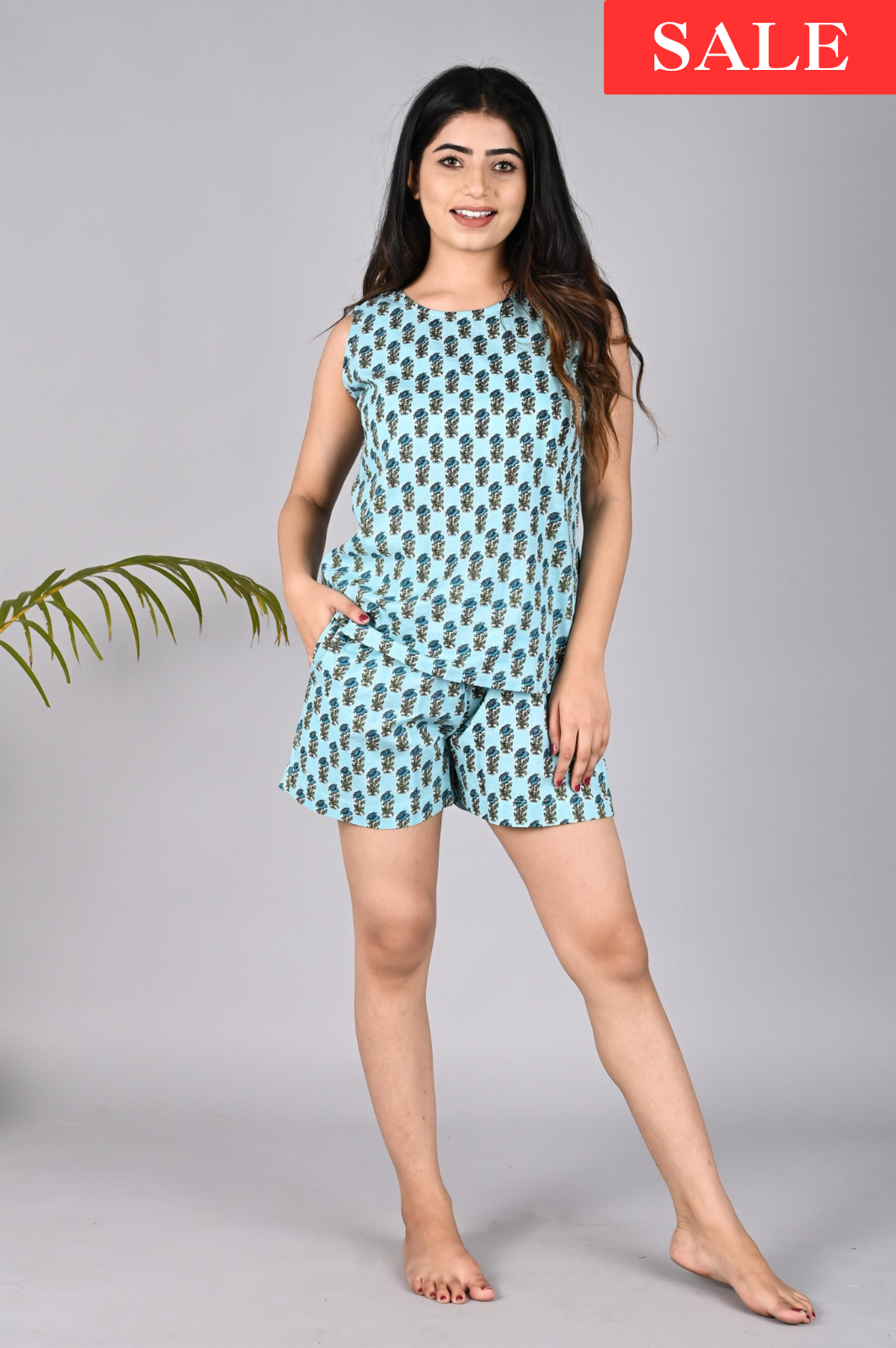 Cotton Printed Shorts Set