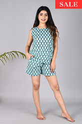 Cotton Printed Shorts Set