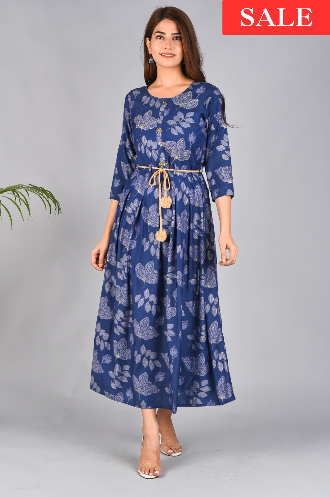 Muslin Printed Flared Dress
