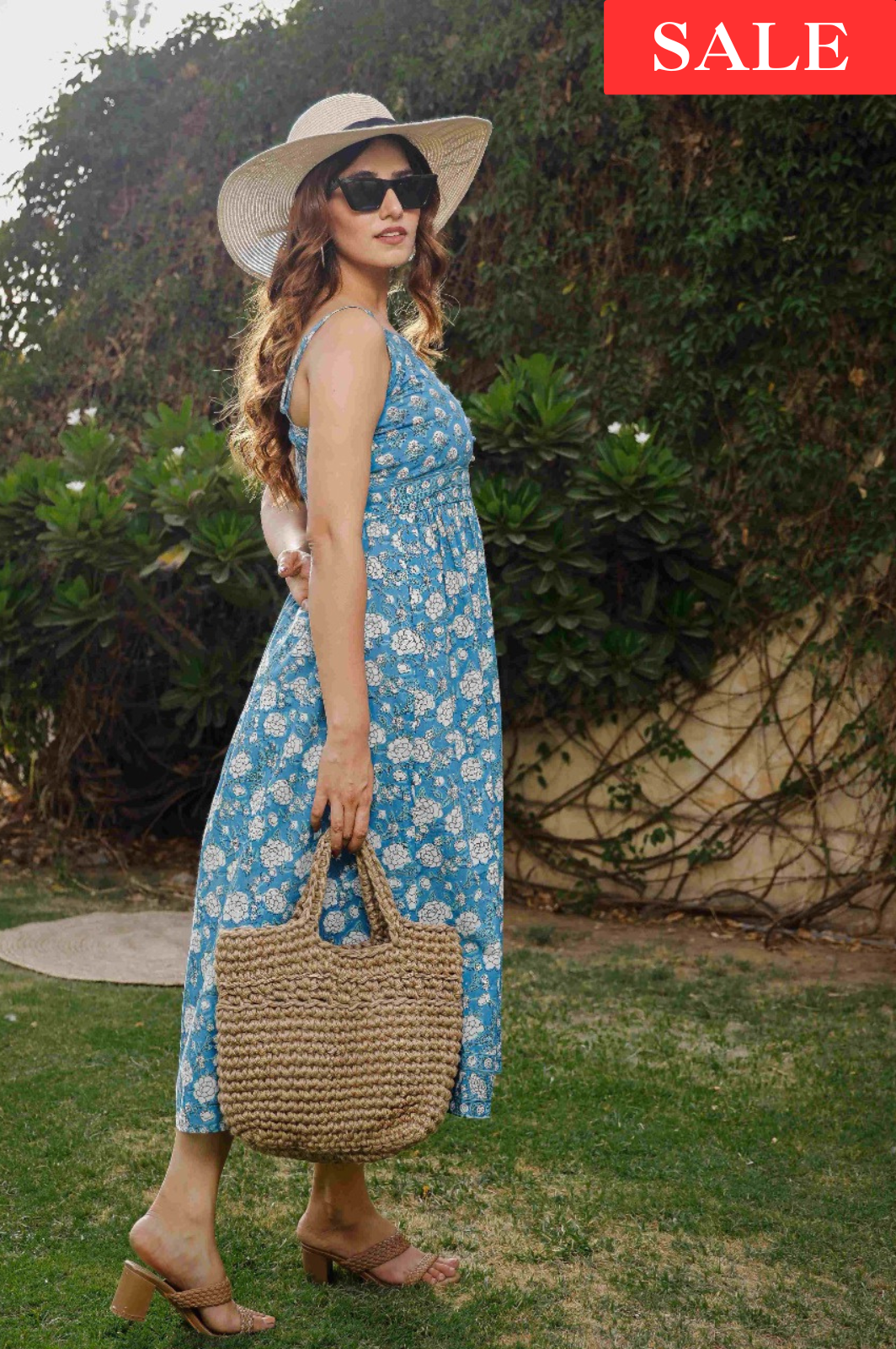 Cotton Printed Dress With Floral Motifs