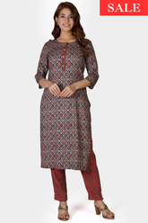Ajrakh Printed Kurta Set