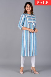 Blue Striped Kurti