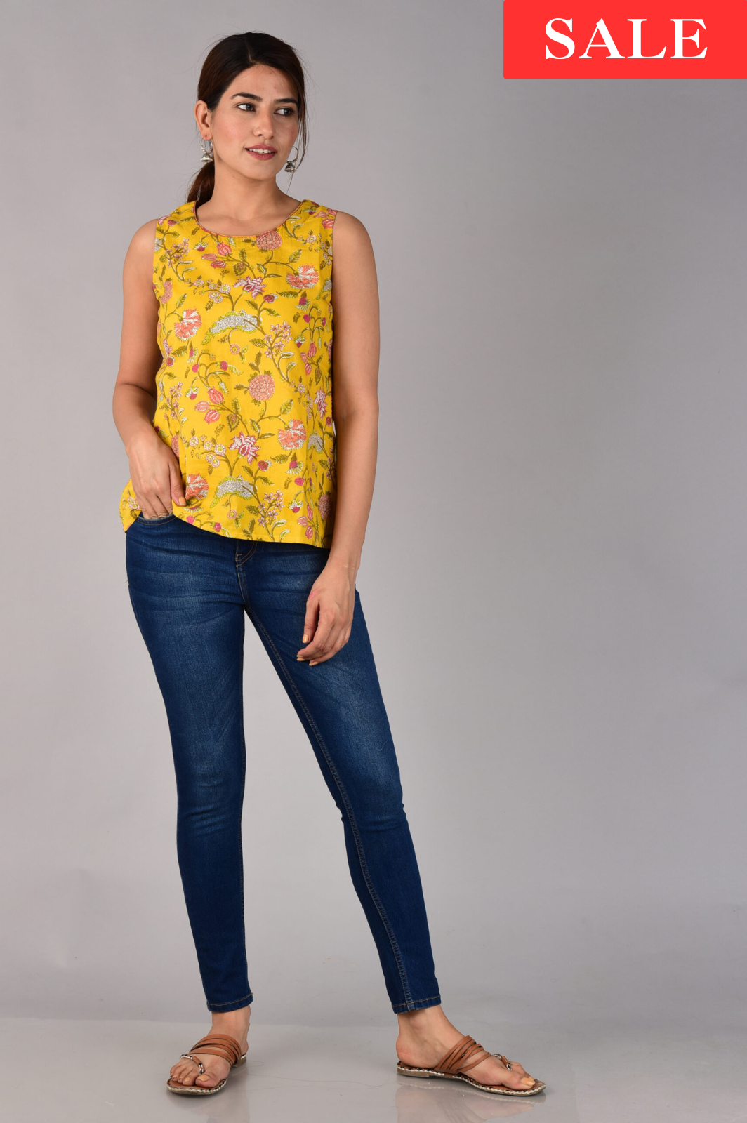 Floral Printed Sleeveless Top