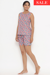 Block Print Shorts Set