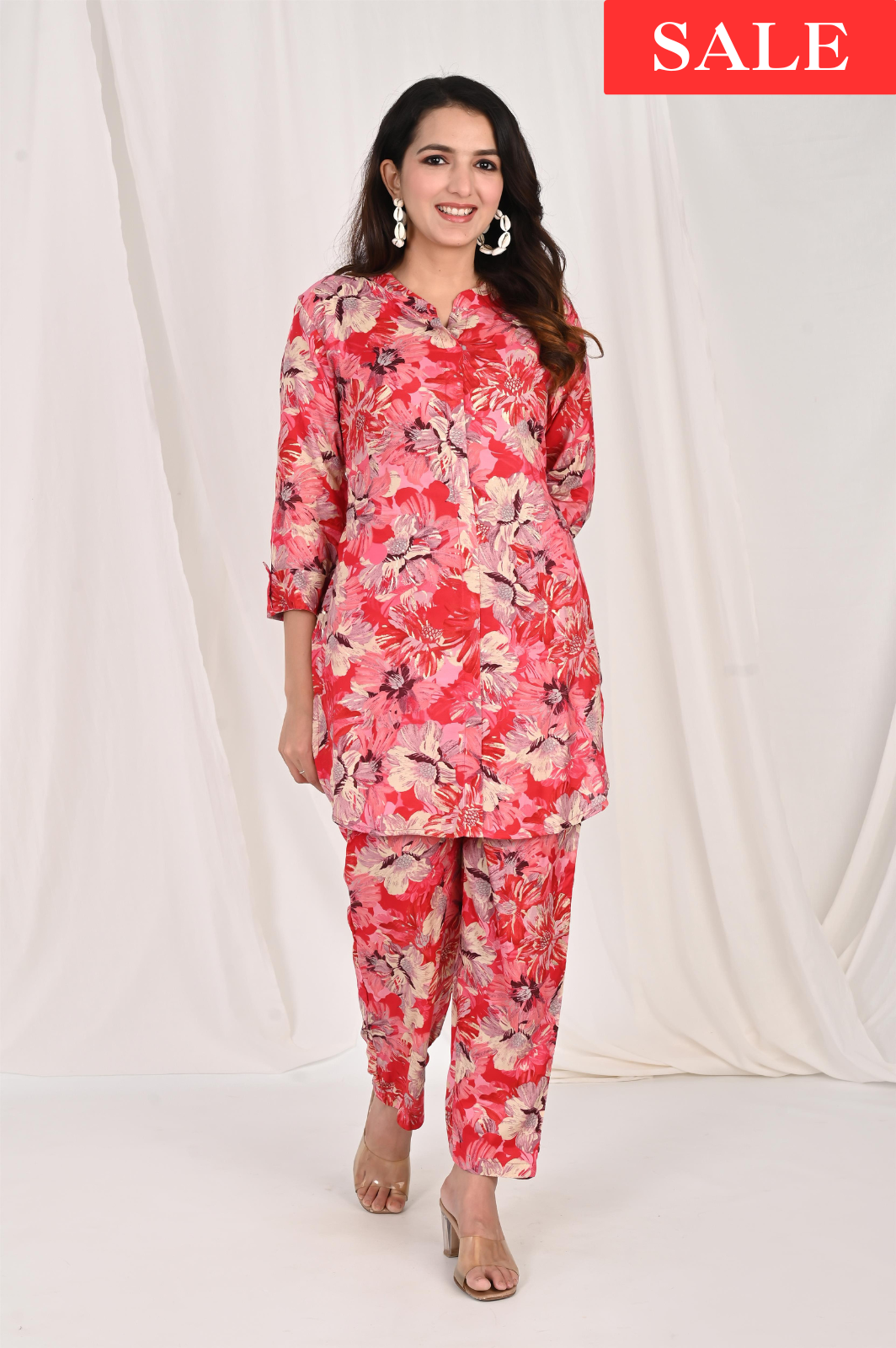 Red Floral Printed Co-ord Set