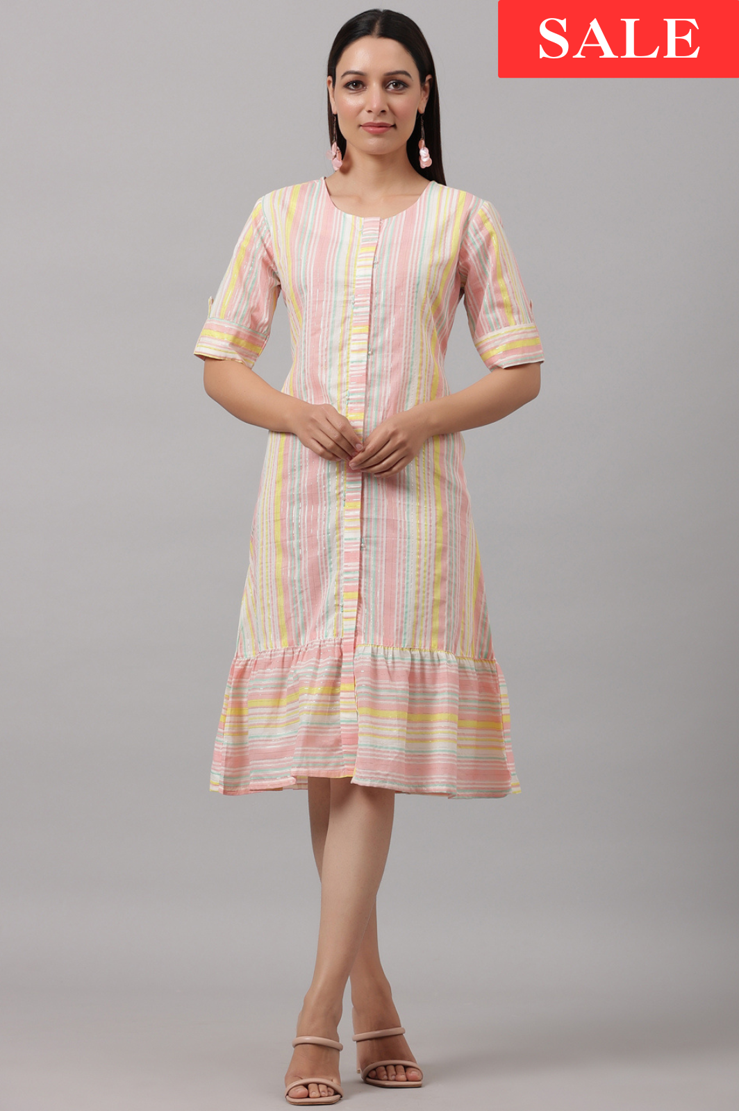 Flared Cotton Midi Dress