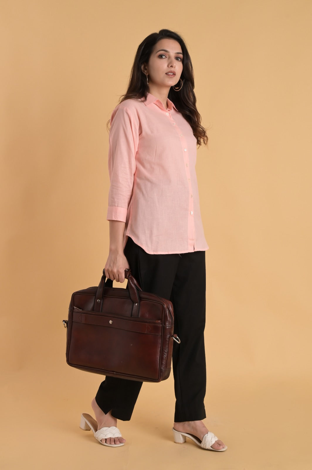Linen Blend Pink Shirt