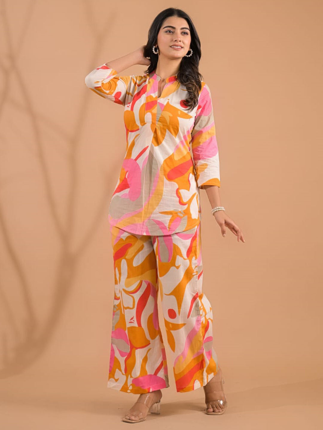 Multicolor abstract kurta with palazzo