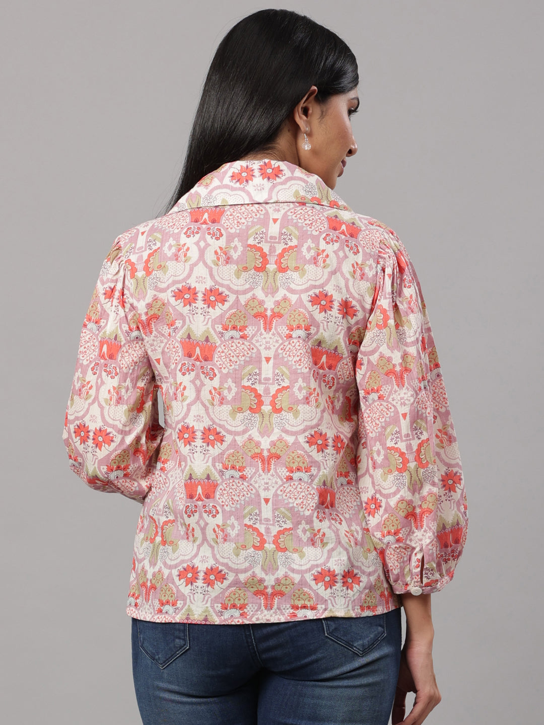 Purple Victorian Collar Shirt Top