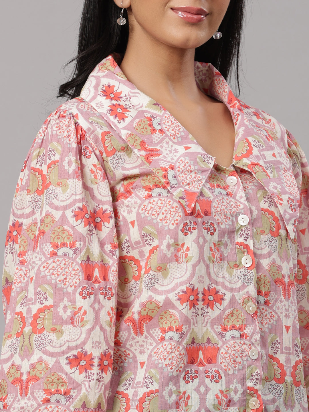 Purple Victorian Collar Shirt Top