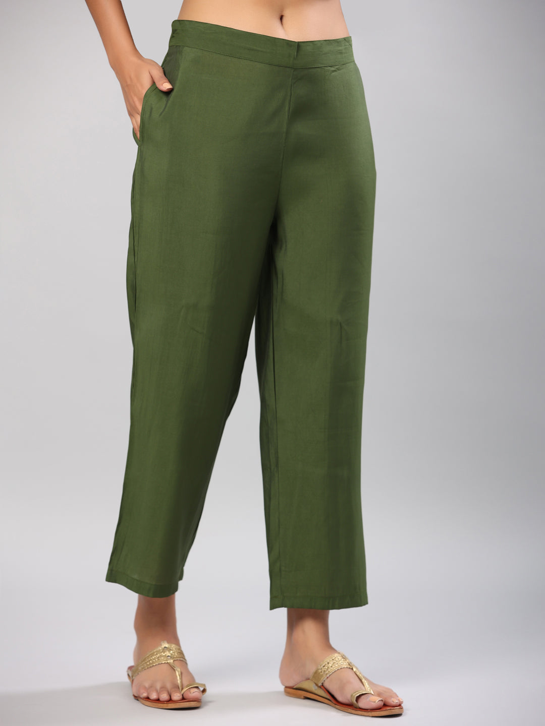 Green Foil Printed Muslin Kurta Set with Dupatta