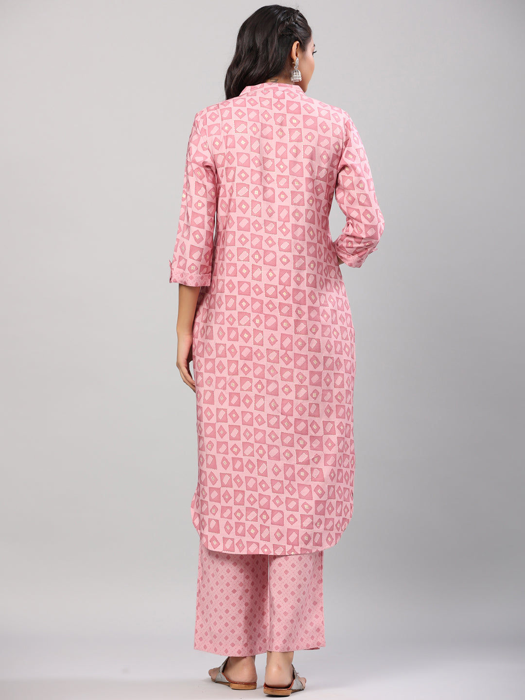 Geometric Print Pink Co-Ord Set