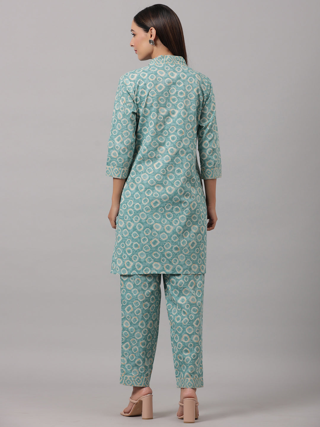 Green Foil Printed Cotton Co-Ord Set