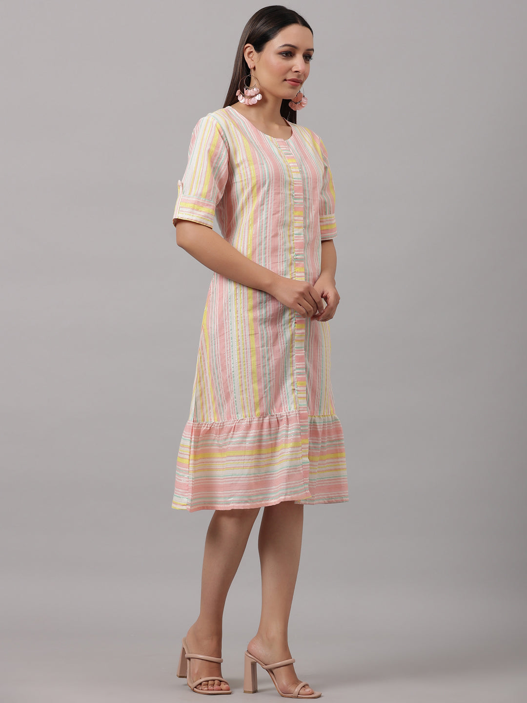 Flared Cotton Midi Dress