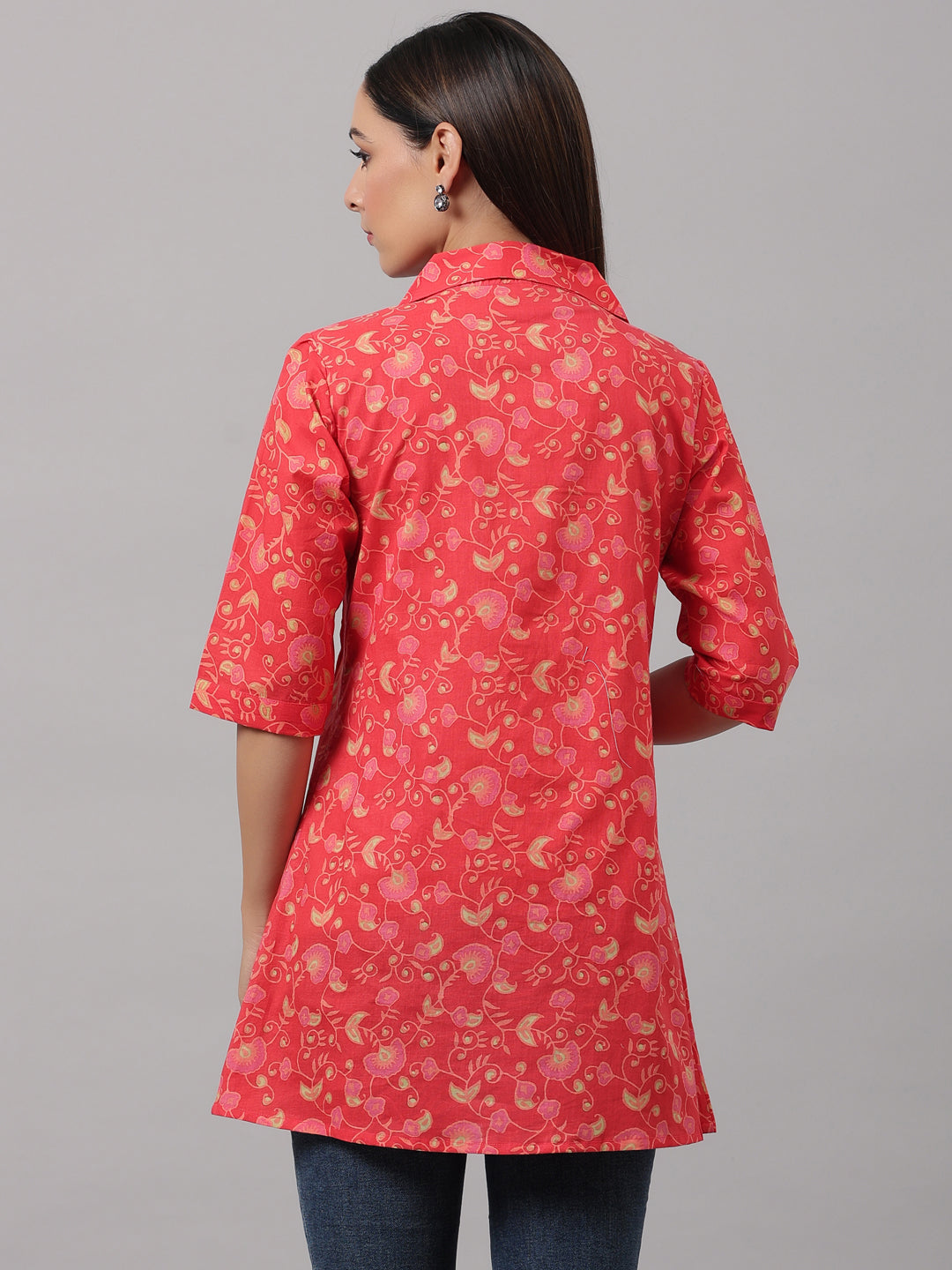 Cotton Pintuck Red Shirt