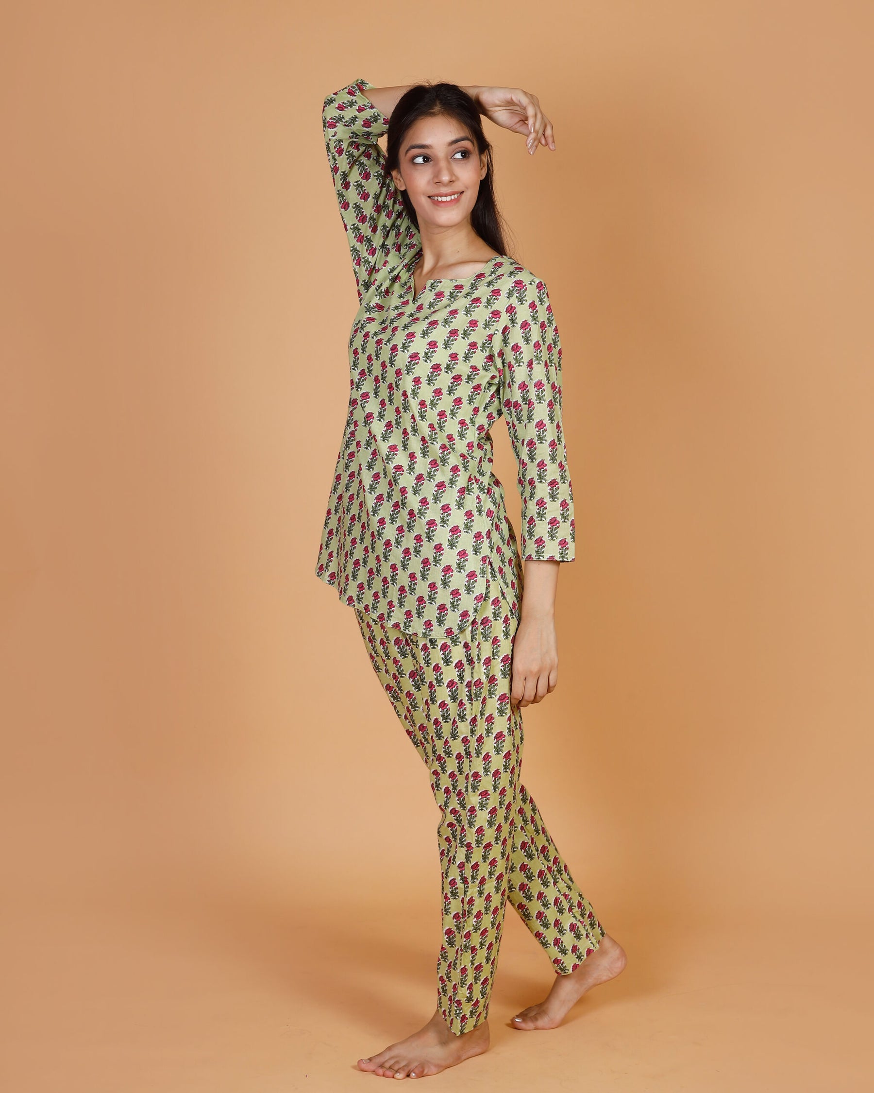 Pure Cotton Green Pyjama Set