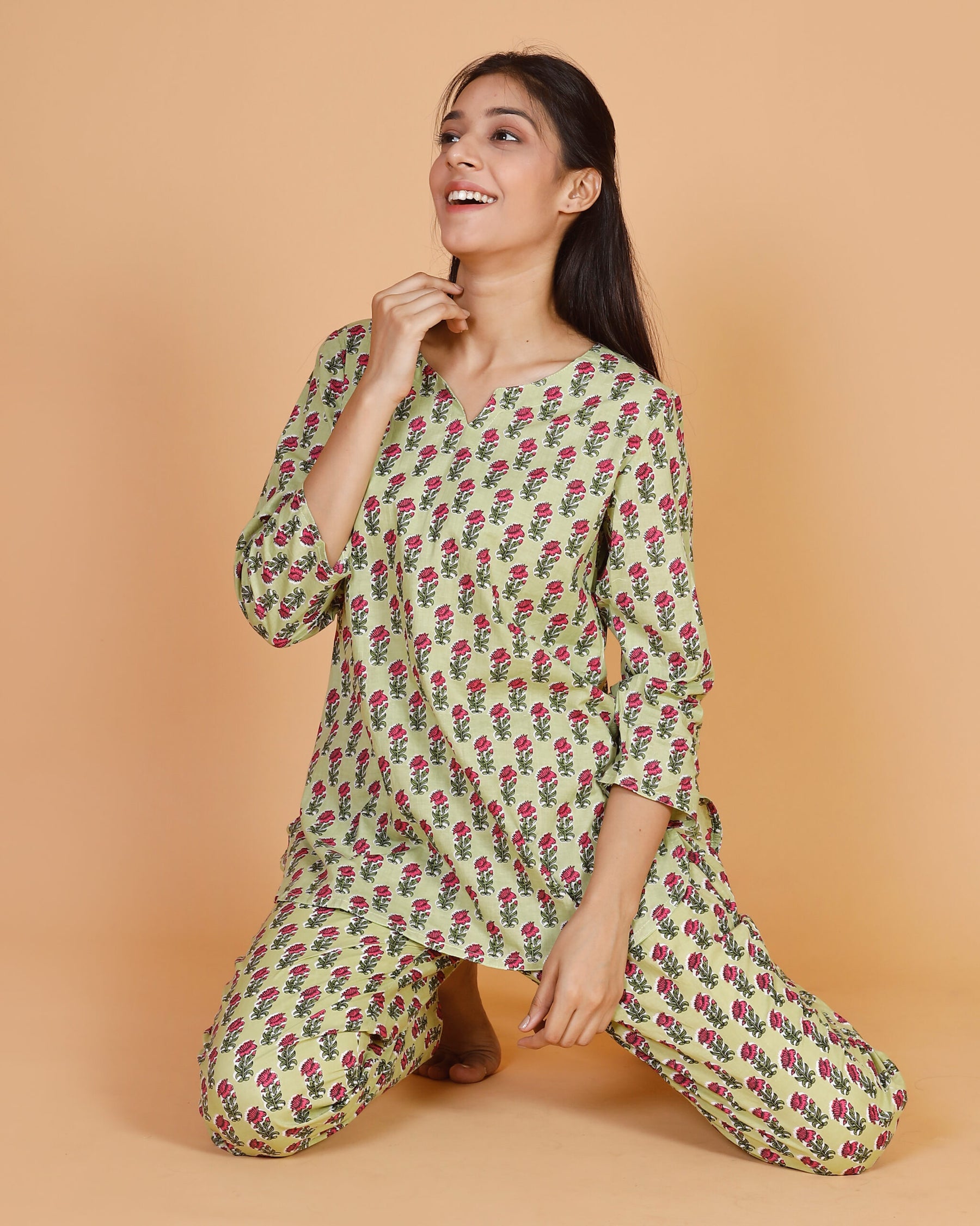 Pure Cotton Green Pyjama Set