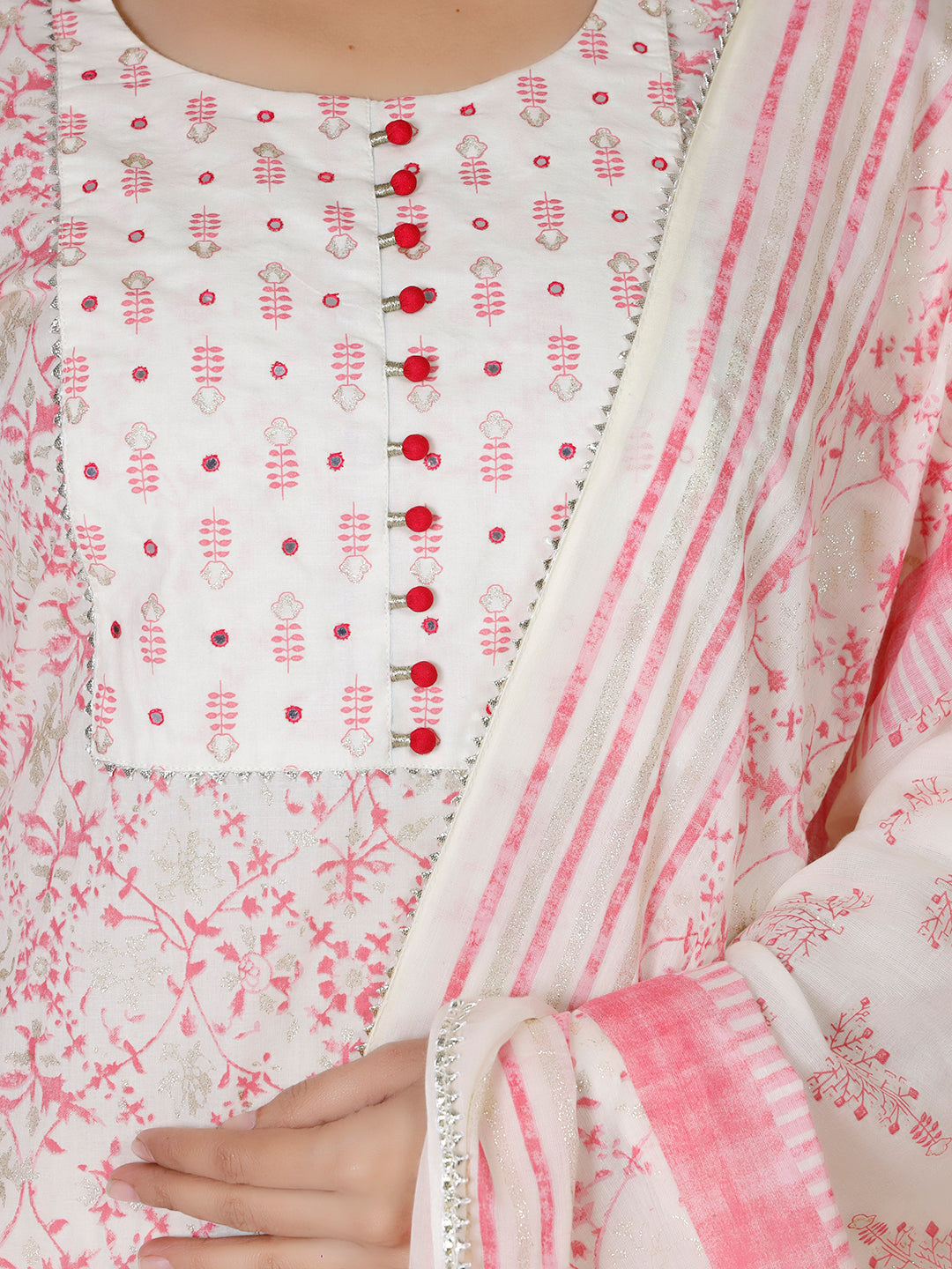 White Mirror Work Palazzo Set