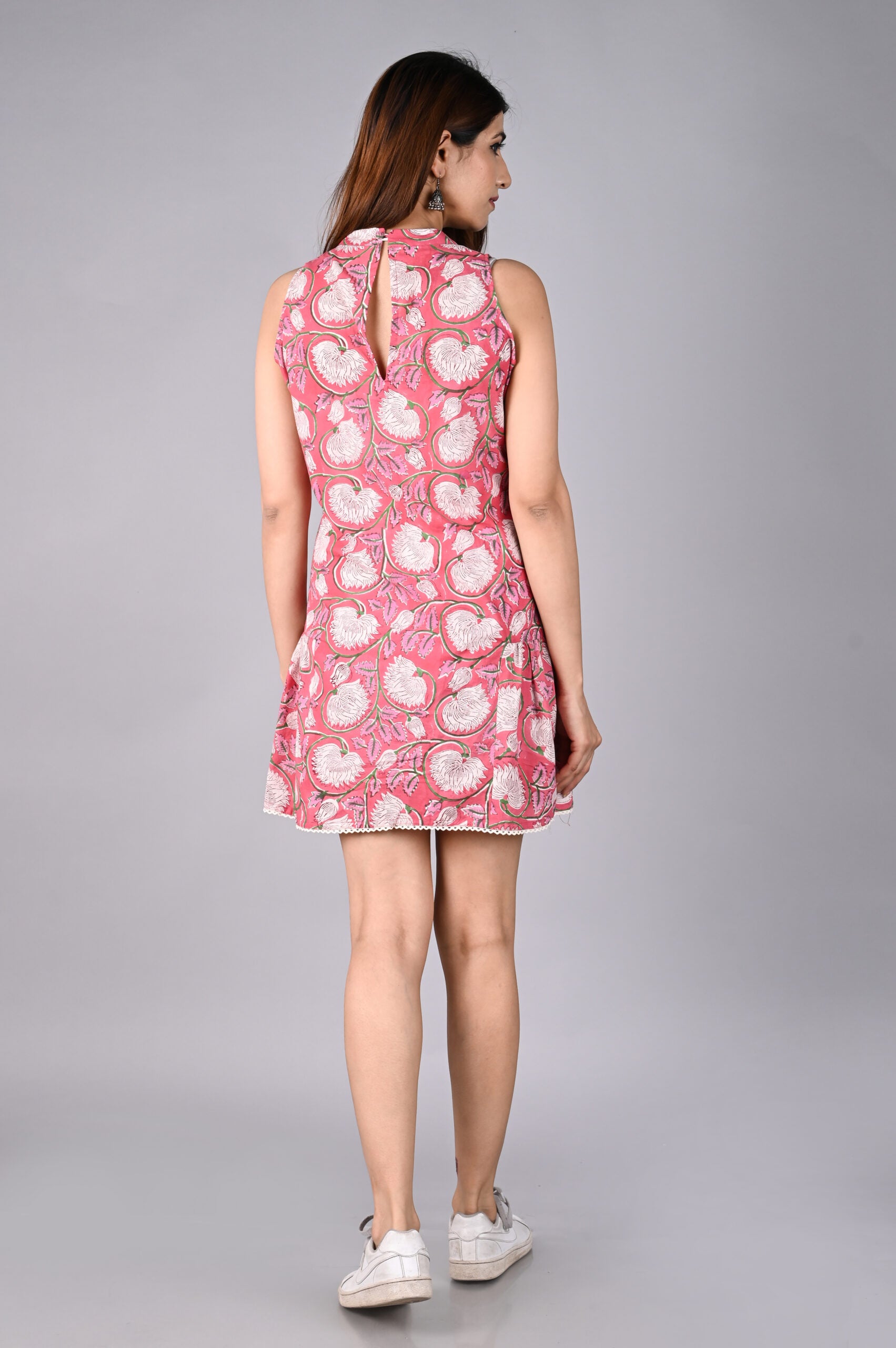 Handblock Printed Dress With Pockets