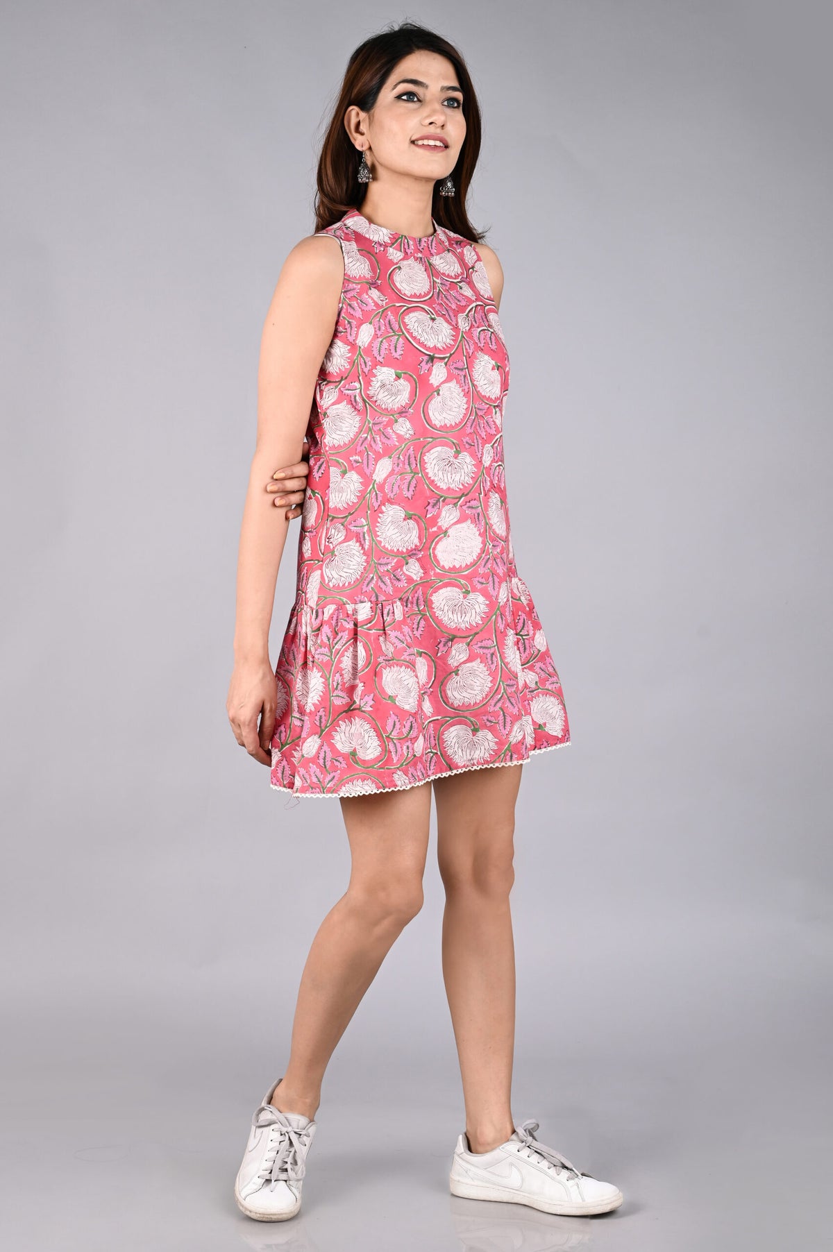 Handblock Printed Dress With Pockets