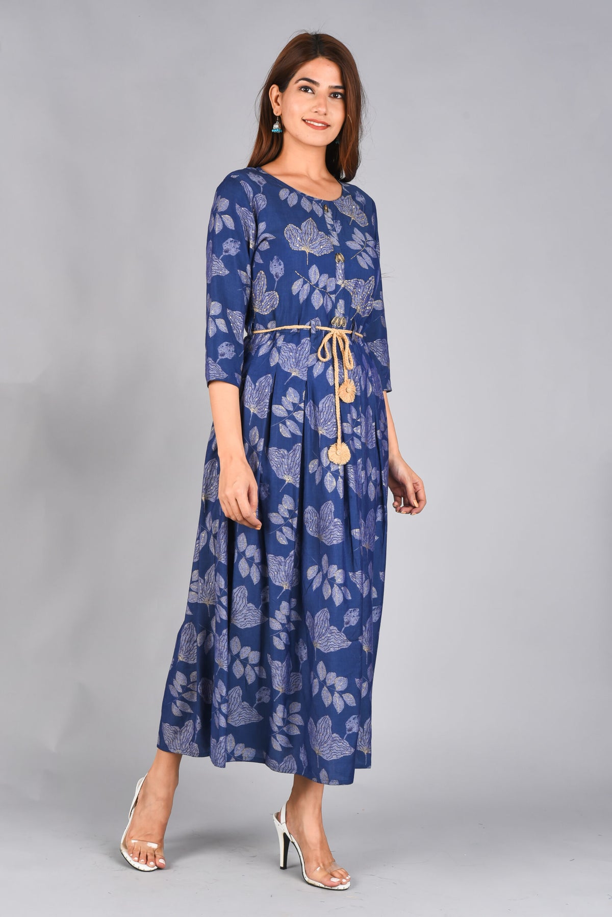 Muslin Printed Flared Dress