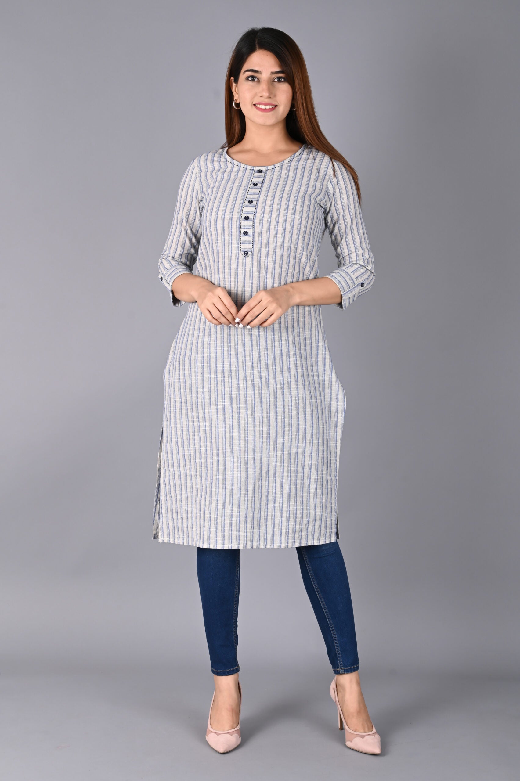 Striped straight kurti