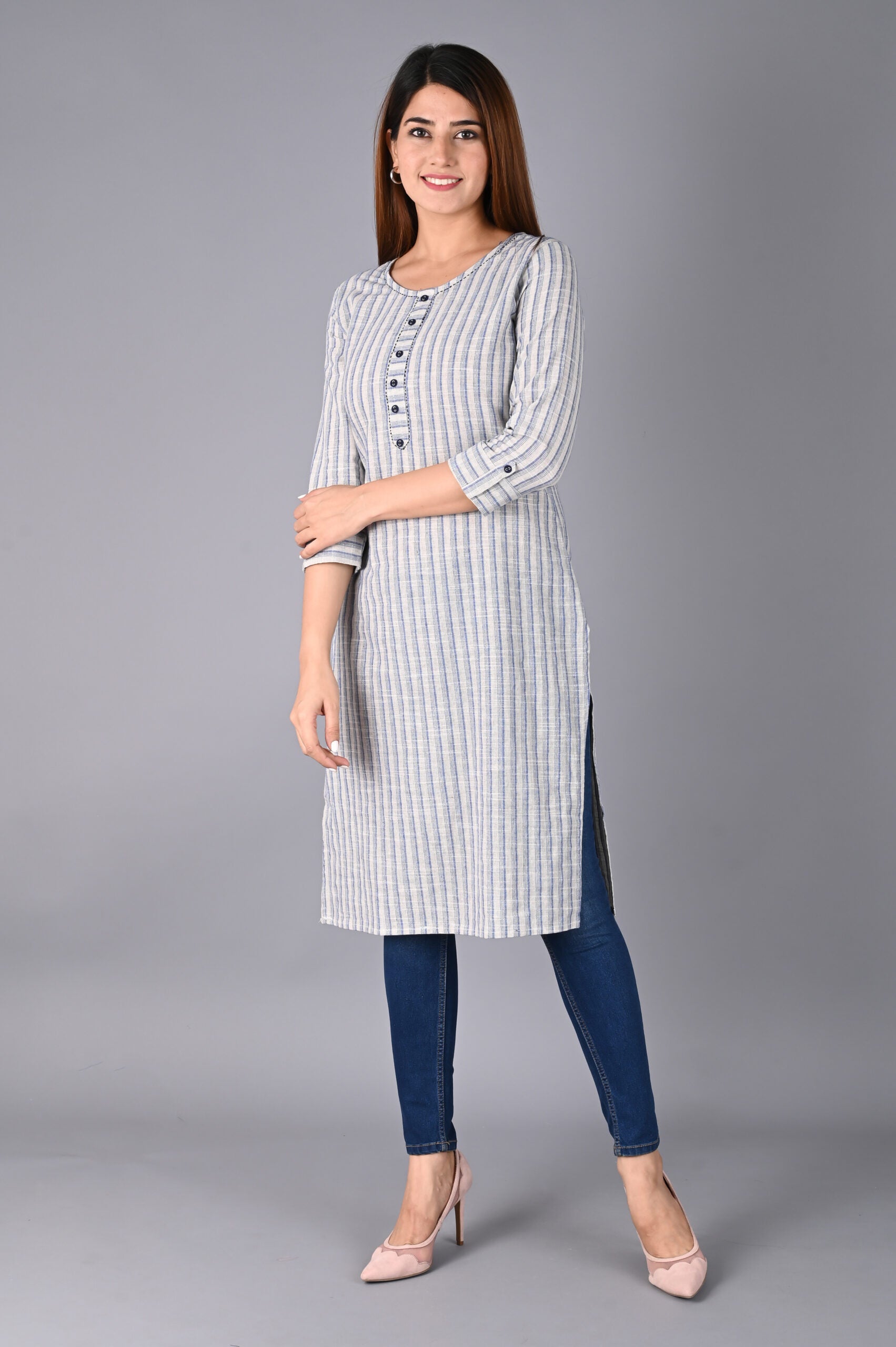 Striped straight kurti