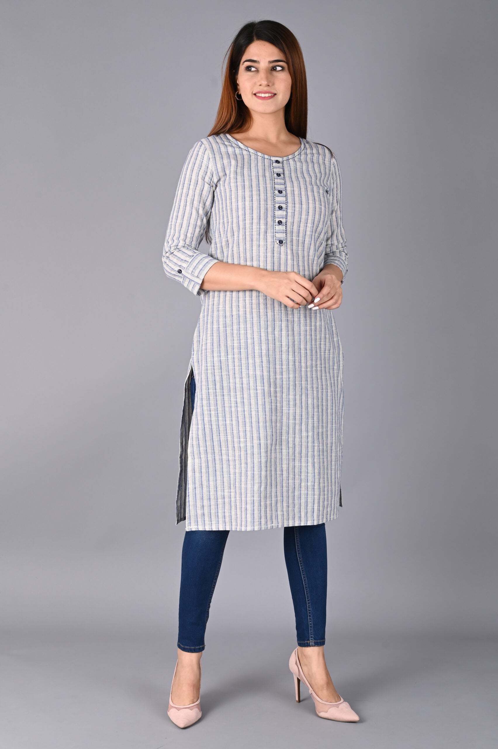 Striped straight kurti