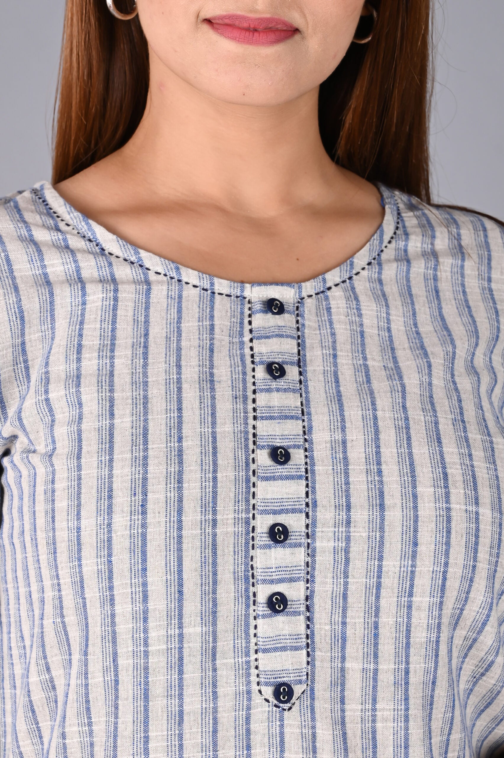 Striped straight kurti